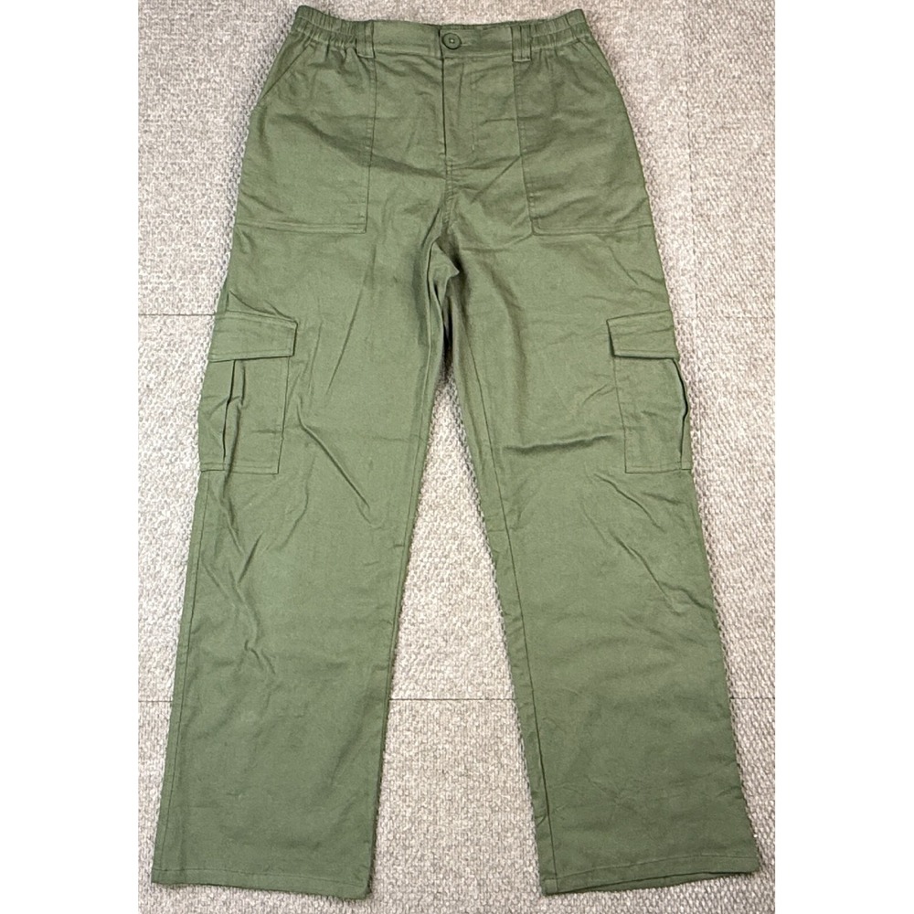 Lepunuo Women's Green Straight Leg Cargo Pants Size Large